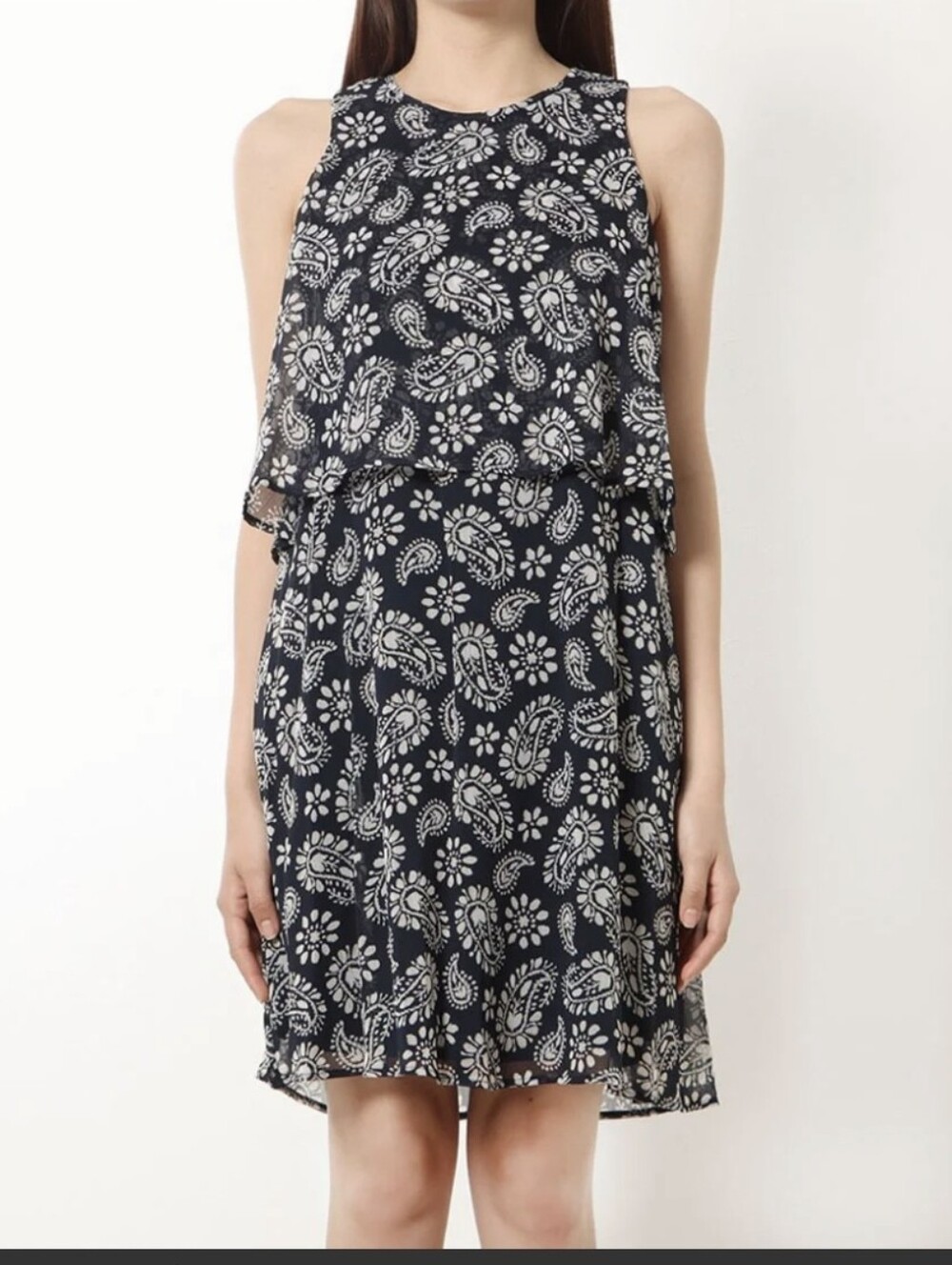 New Tommy Hilfiger NWT Navy Blue Paisley Print Dress Size 8